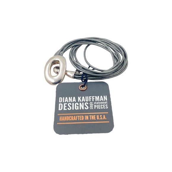 Diana Kauffman Wrap Around Unisex Bracelet, PLAYING HOOK,  Leather, Preppy, Grey - Picture 3 of 10